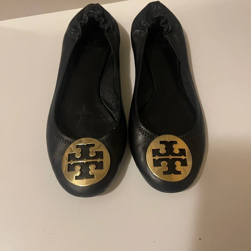 Tory Burch Shoes | Tory Burch Reva
Black Ballet Flats Logo Metal - Picture 3 of 14